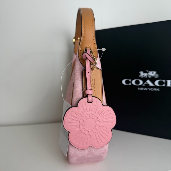 NWT Coach Emily Shoulder Bag In Signature Canvas With Charms - Picture 3 of 15